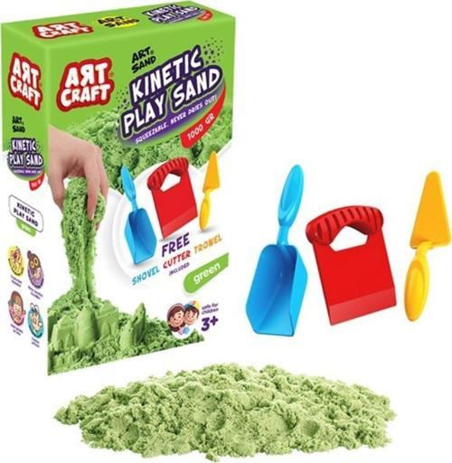 Oyuncak Aksesuarlı Yeşil Kinetik Oyun Kumu 1000 Gr 03692 (Fen03692)