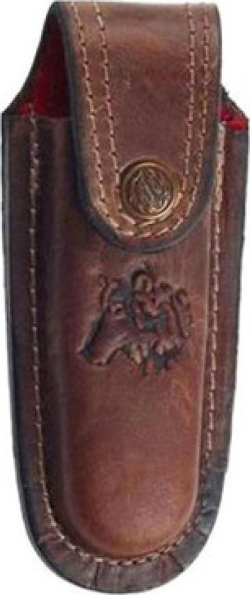 Kurt Figürlü Hakiki Deri Çakı Kılıfı No:1, 11 x 4 cm - Kemerlikli