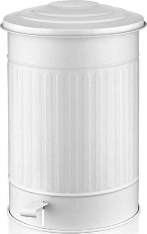 Galvaniz 37Lt 50X40Cm Büyük Boy Çöp Kovası Beyaz Glv0309