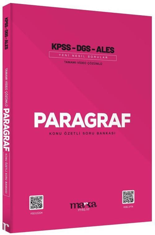 2025 KPSS DGS ALES PARAGRAF Konu Özetli Yeni Nesil Soru Bankası Tamamı Video Çözümlü