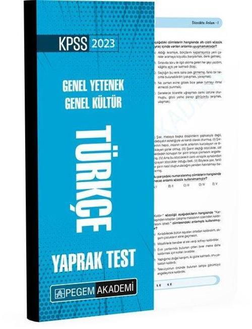 2023 KPSS Genel Yetenek Genel Kültür Türkçe Yaprak Test