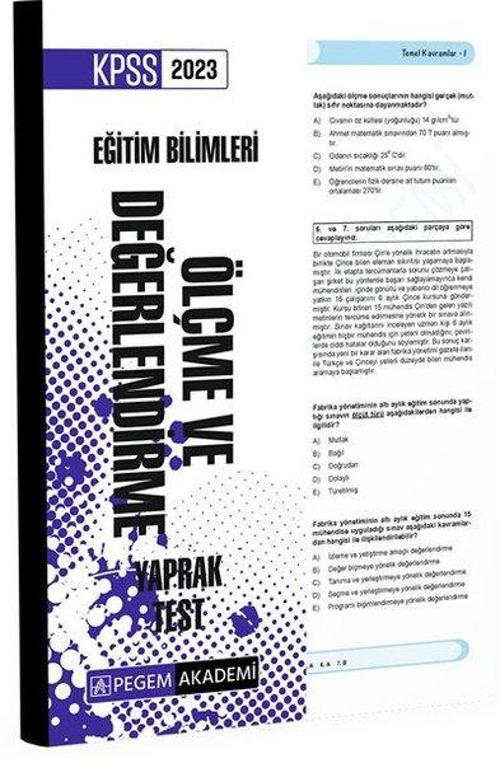 2023 KPSS Eğitim Bilimleri Ölçme ve Değerlendirme Yaprak Test