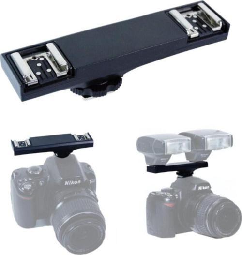 Nikon Uyumlu Flaş Tetikleyici Destekli Ikili Flaş Tutucu, Braket