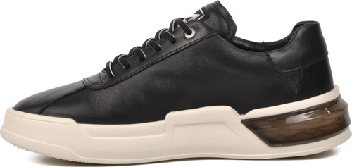 417-47473 Siyah-Beyaz Hakiki Deri Erkek Sneaker
