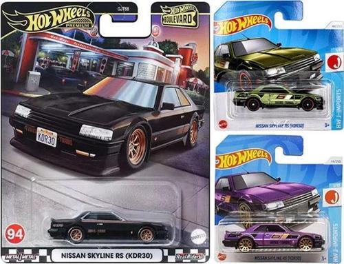 3 Araç Nissan Skyline RS KDR30 Set Siyah & Mor & Yeşil (1:64)