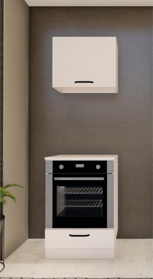 60 Cm Çok Amaçlı Mutfak Ankastre Ve Aspiratör Dolabı Beyaz - Üst Panel Dahil