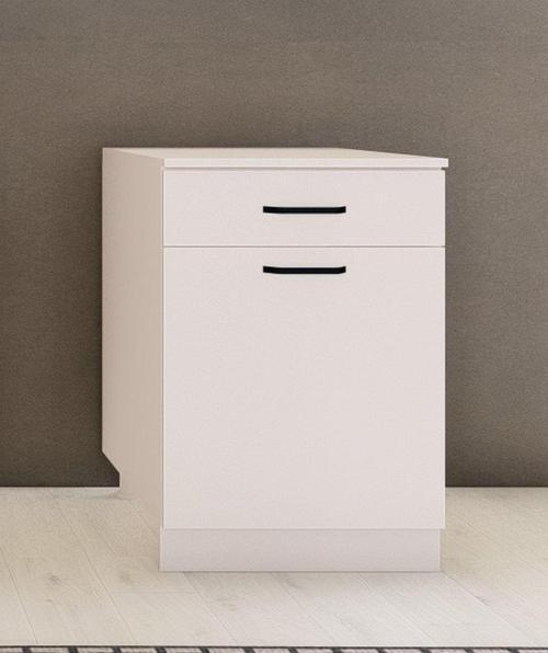 60 Cm Tek Çekmeceli Mutfak Alt Modülü Beyaz Üst Panel Dahil
