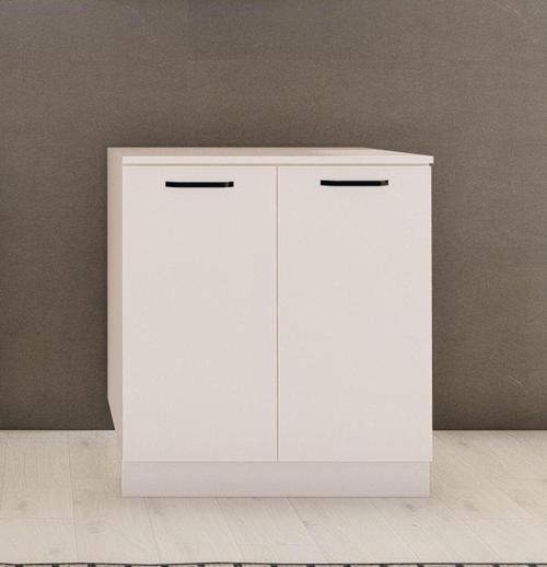80 Cm Çok Amaçlı Raflı Mutfak Alt Dolabı Beyaz - Üst Panel Dahil