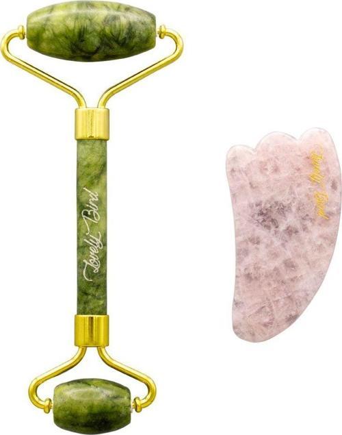 Jade   Roller Ve Kuvars Guasha Cilt Bakım Seti