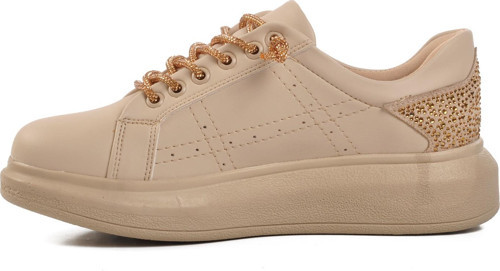 421 Bej Bağcıklı Kadın Sneaker