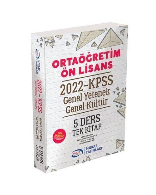 2022 KPSS Ortaöğretim Önlisans Genel Yetenek Genel Kültür 5 Ders Tek Kitap