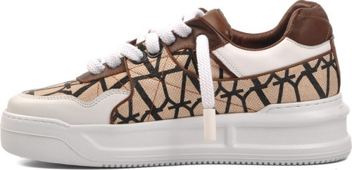 Premium 1306 Kahve-Beyaz Hakiki Deri Erkek Sneaker