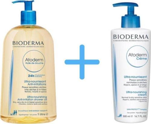Bıoderma Atoderm Shower Oıl 1 Lt + Bıoderma Atoderm Cream 500ml