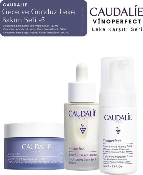 Vinoperfect Leke Bakım Seti -5 | GECE KREMİ & SERUM & Temizleme Peeling Köpük Orijinal Boy