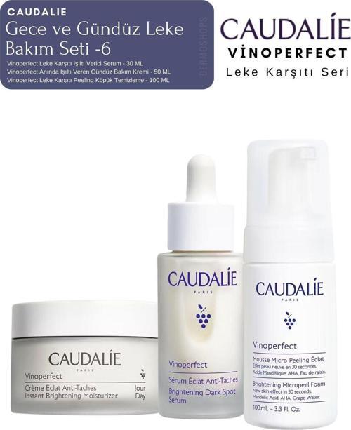 Vinoperfect Leke Bakım Seti -6| GÜNDÜZ KREMİ & SERUM & Temizleme Peeling Köpük Orijinal Boy