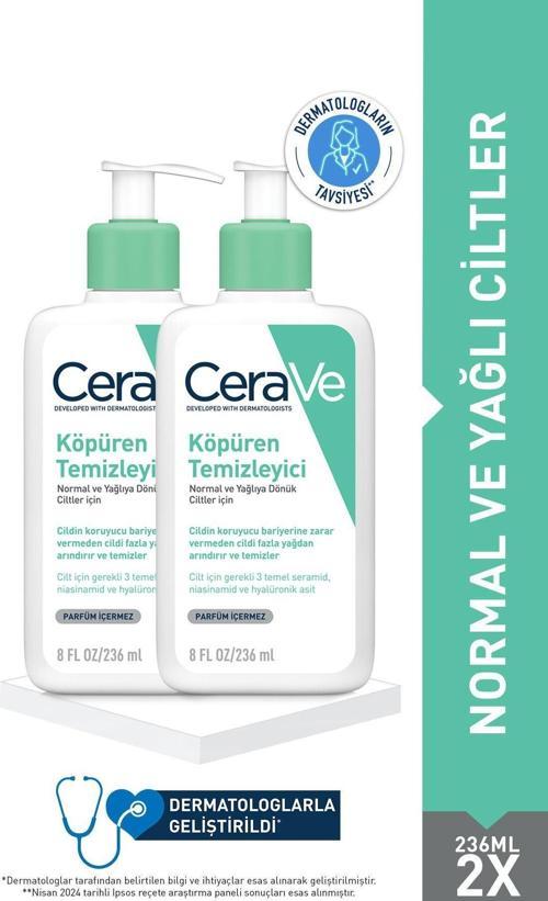 Normal Ve Yağlı Ciltler İçin Köpüren Temizleyici 236MLX2