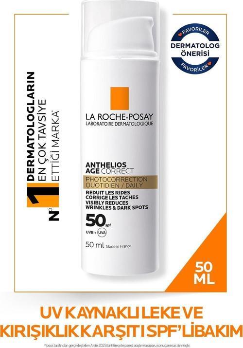 Anthelios Age Correct Spf50 Yaşlanma Karşıtı Yüz Güneş Kremi 50 ml