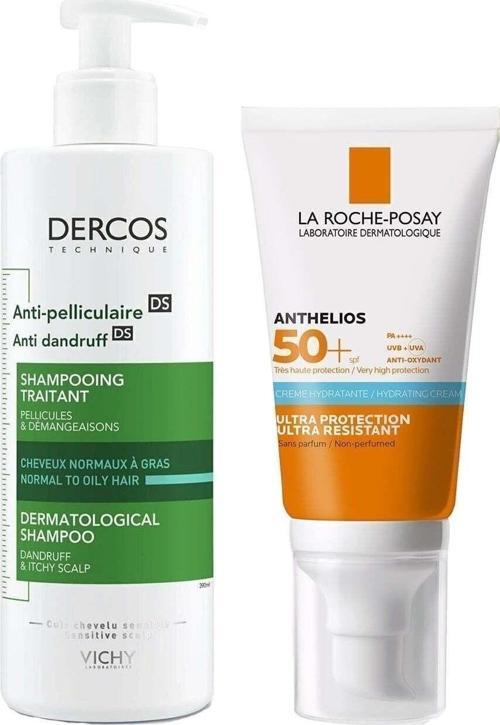 La Roche Posay Anthelios Spf50+ Güneş Kremi 50 Ml + Vichy Dercos Şampuan 390 Ml