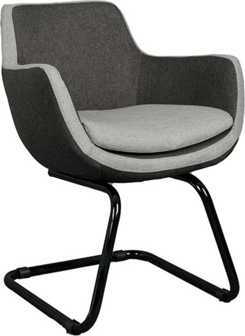 Comfort Siyah Metal Ayaklı Misafir Koltuğu- Iki Ton Gri Kumaş-2244j1110