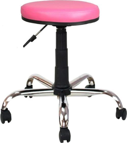 Metal Ayaklı Tabure Pembe