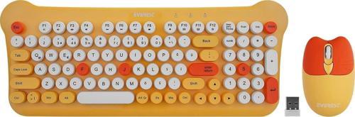 KM-6244 BUNNY Renkli Tuşlu Sarı 2.4 ghz + BT Kablosuz Q Multimedia Klavye + Mouse Set