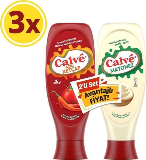 Acılı Ketçap 610 G Mayonez Yağı Azaltılmış 540 G 2'Li Set X3 Adet