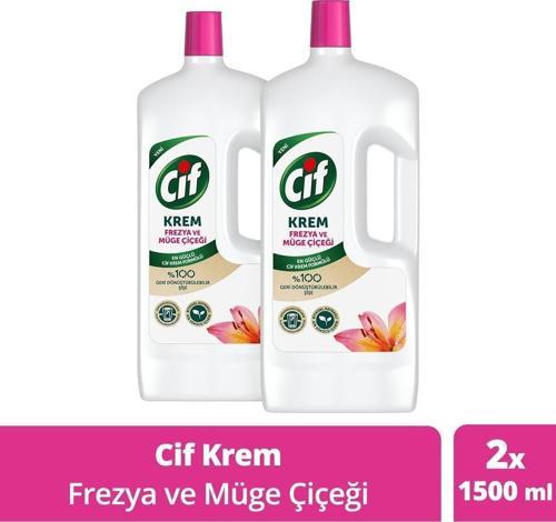 Krem Yüzey Temizleyici Mutfak Ve Banyo Için Frezya Ve Müge Çiçeği Kokulu 1500 Ml 2 Adet