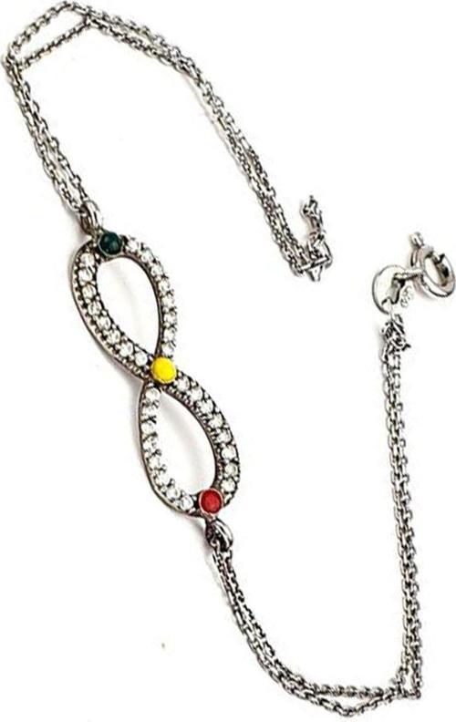 Sonsuzluk Figürlü 925 Ayar Gümüş Zirkon Taşlı Bileklik