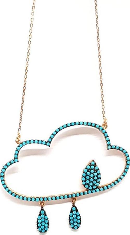 Gümüş Turkuaz Taşlı Bulut Kolye