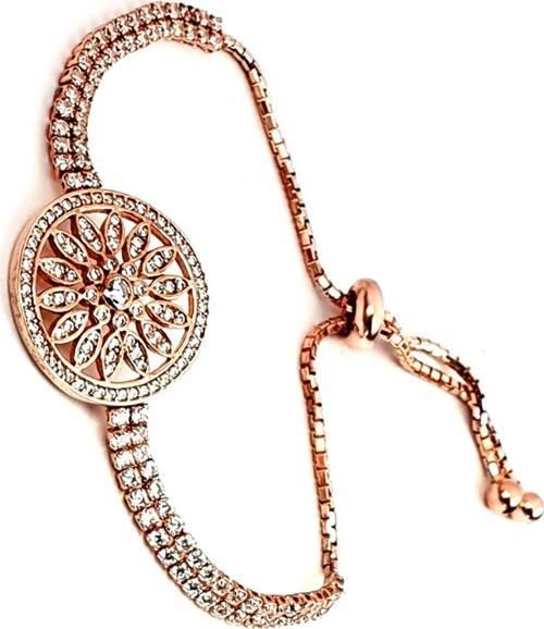 Zirkon Taşlı Gümüş Ayarlanabilir Asansörlü Rose Bileklik Zirkon Taşlı Gümüş Ayarlanabilir Asansörlü Rose Bileklik