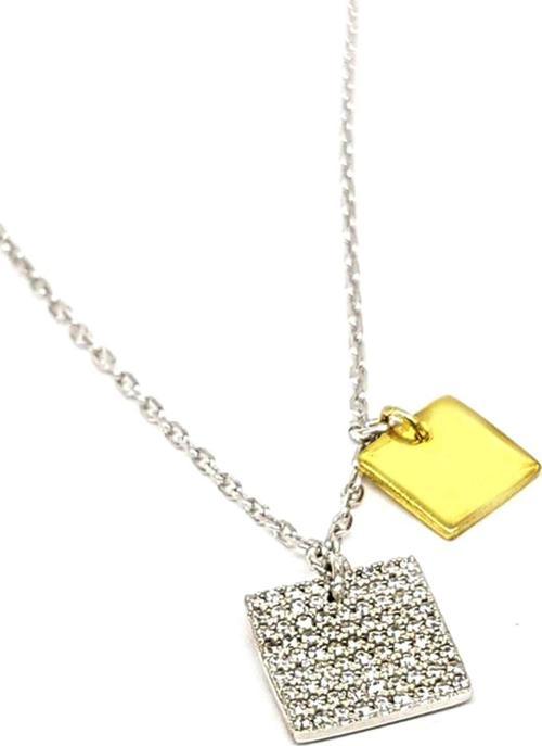 Zirkon Taşlı Gümüş Modern Kolye