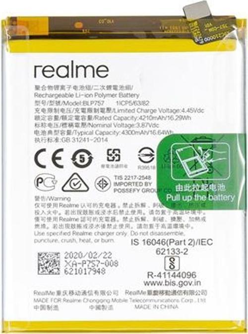 Realme 6 Orijinal BLP757 Batarya Pil