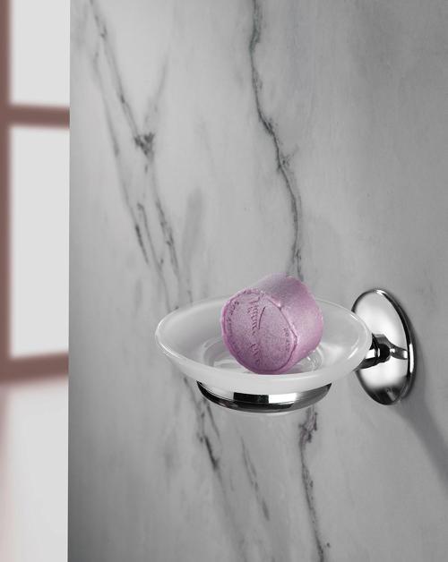 Krom Kaplama Mat Plastik  Hazneli  Katı  Sabunluk   S-105  KASA - 21