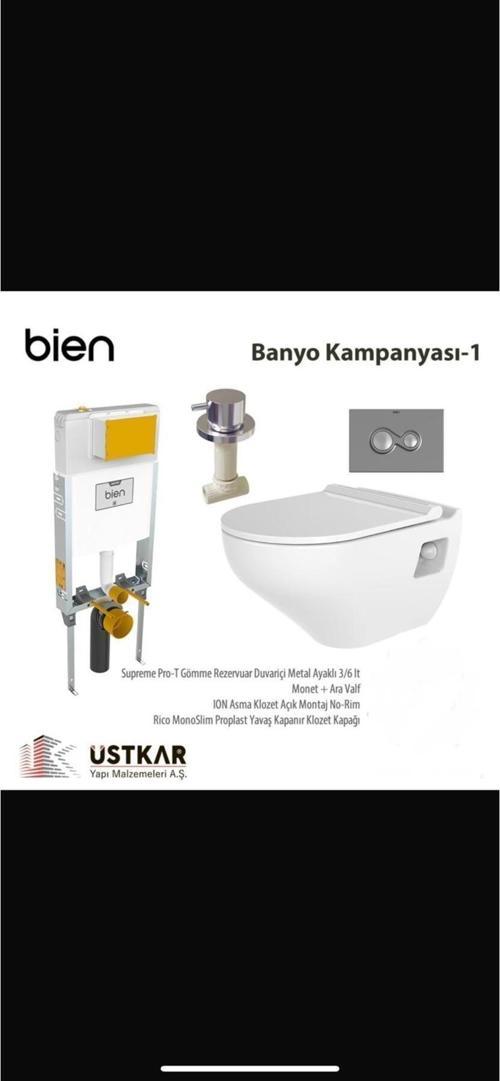 İon Asma Klozet-Bien Supreme Gömme Rezervuar Seti (5'Li Set)