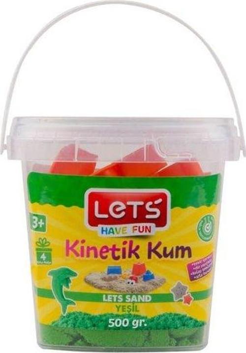 Kinetik Kum 500 gr. Yeşil Plastik Kutu L-10163