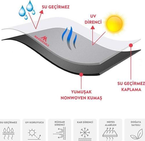 Yuki Yk 100 7A Gusto Uyumlu Arka Çantasız Motorlar Için Gri Su Geçirmez Motor Brandası
