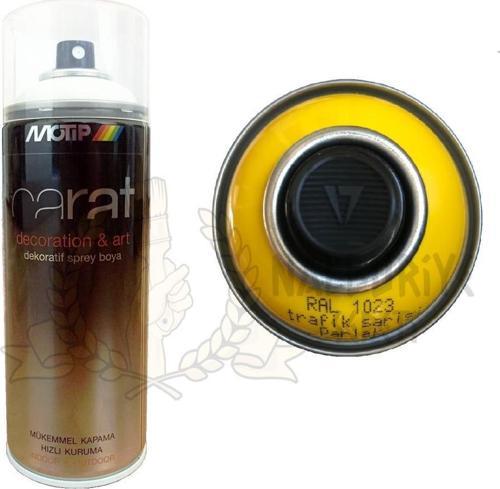 Carat Akrilik Sprey Boya TRAFİK SARI PARLAK 400 ml - RAL1023