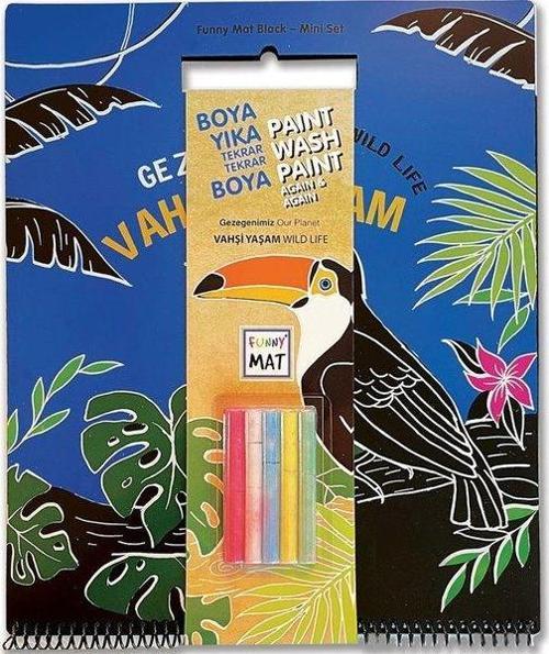 Funny Mat Mini Set Vahşi Yaşam Tebeşirli Siyah 30x35 cm