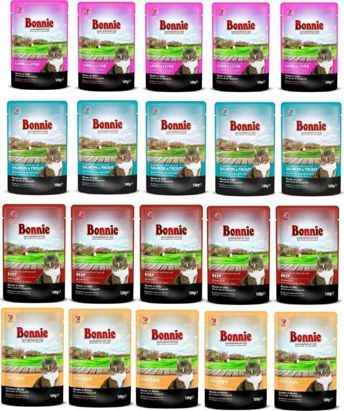 Bonnie Mix Karışık Pouch Yetişkin Kedi Konservesi 20 Adet 100 Gr