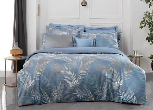 Saturn Jakarlı Nevresim Takımı King Size , .Mavi