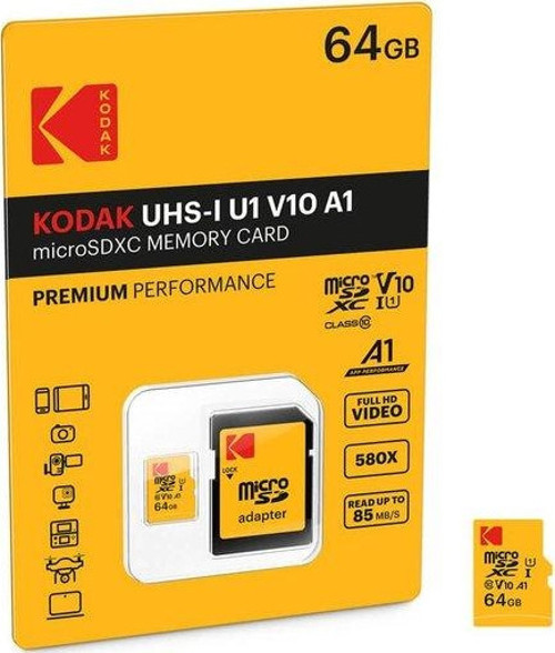 Micro SD 64GB UHS-I U1 V10 A1 Premium Hafıza Kartı