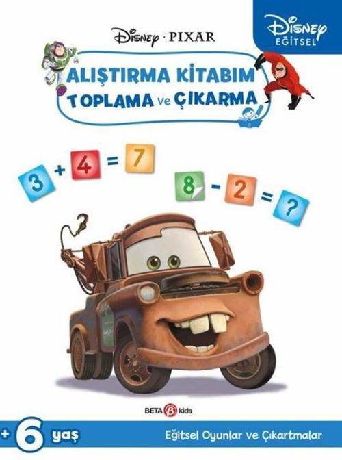 Disney Eğitsel Pixar Çıkartmalı Arabalar Alıştırma Kitabım Toplama ve Çıkarma 6+Yaş
