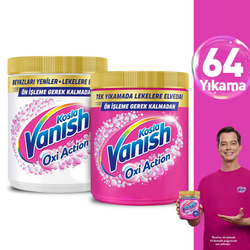 Kosla Multipower Toz Leke Çıkarıcı Deterjan Güçlendirici 970gr Pembe + 970gr Beyaz
