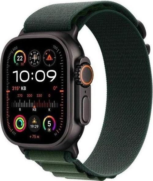 Watch Ultra 2 GPS + Cellular 49mm Case with Dark Green Alpine Loop - Medium (Apple Türkiye Garantili )