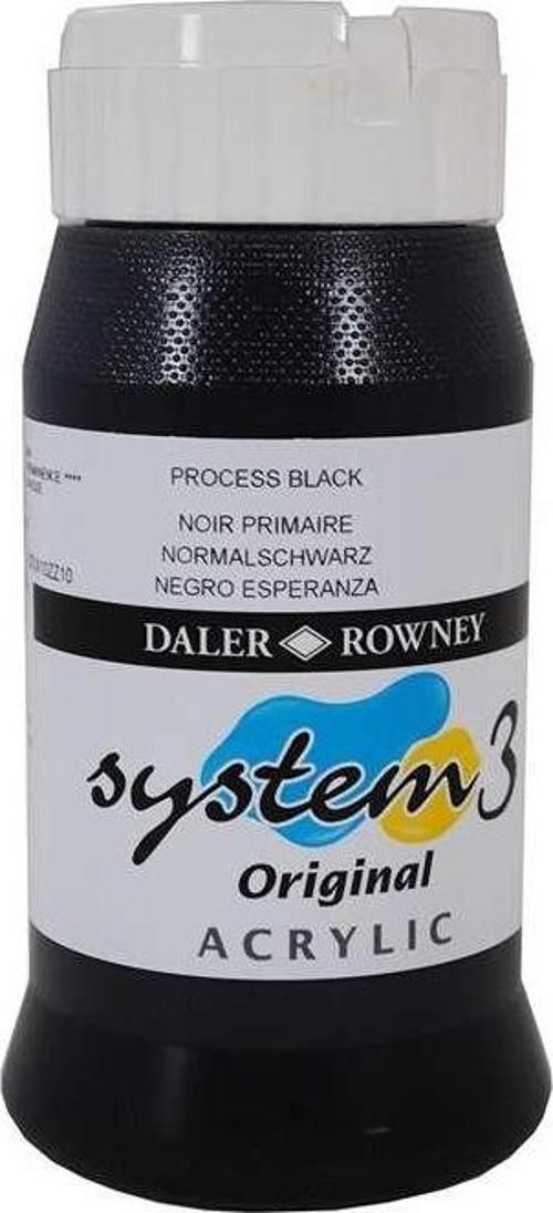 System3 Akrilik Boya 500 ml Process Black 40