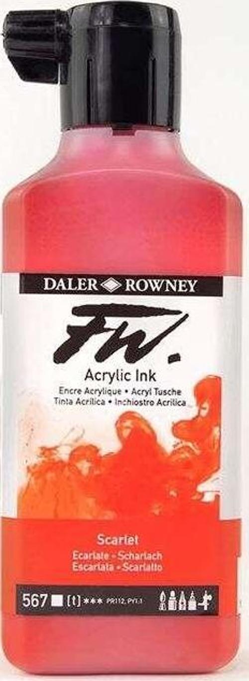 Fw Acrylic Artist Ink 180 ml No567 Scarlet (Artist Akrilik Mürekkep)