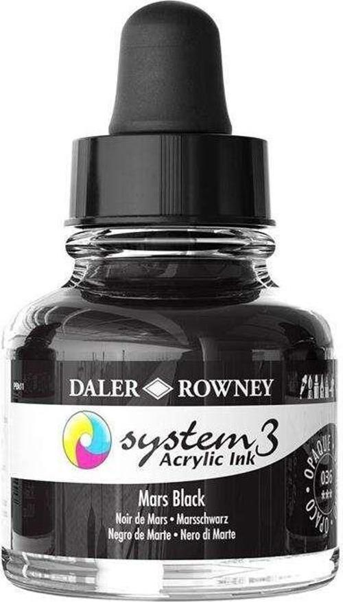 System3 Sıvı Akrilik Mürekkep Boya 29.5 ml Mars Black 36