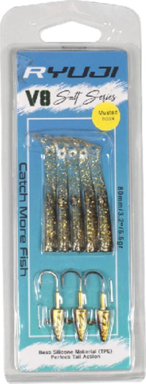V8 8cm 5.5gr Black Gold Silikon Yem