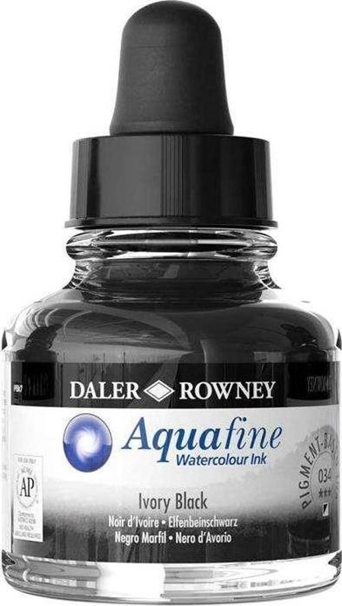 Aquafine Ink 29.5 ml Sulu Boya Mürekkebi Ivory Black 34