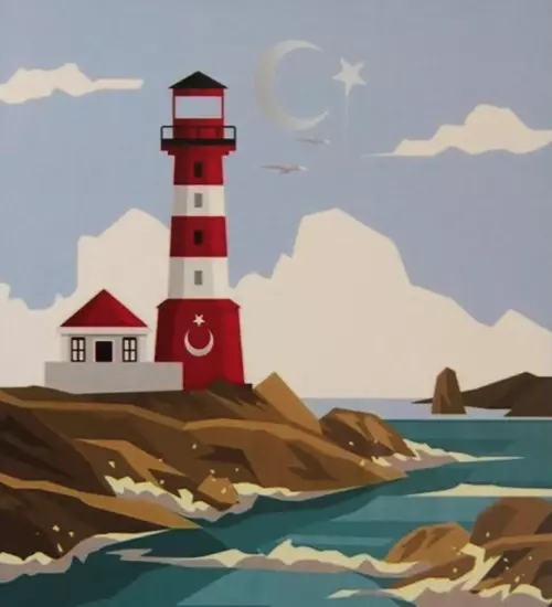 Magic Art Sayılarla Boyama Tuval 40x50 cm Deniz Feneri